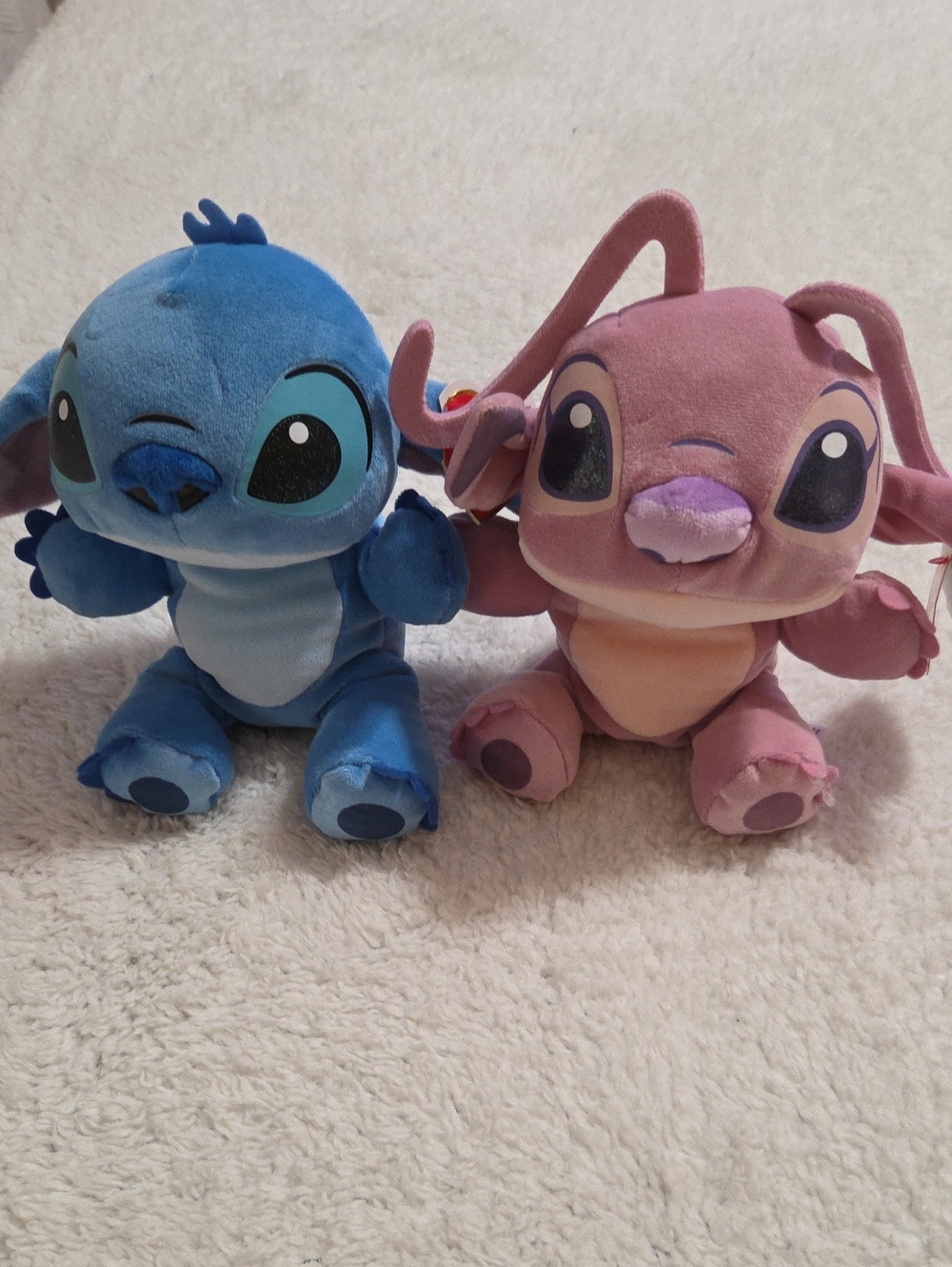 NWT TY BEANIE BABIES DISNEY SET OF 2 8 IN STITCH AND ANGEL STUFFED PLUSH TOY